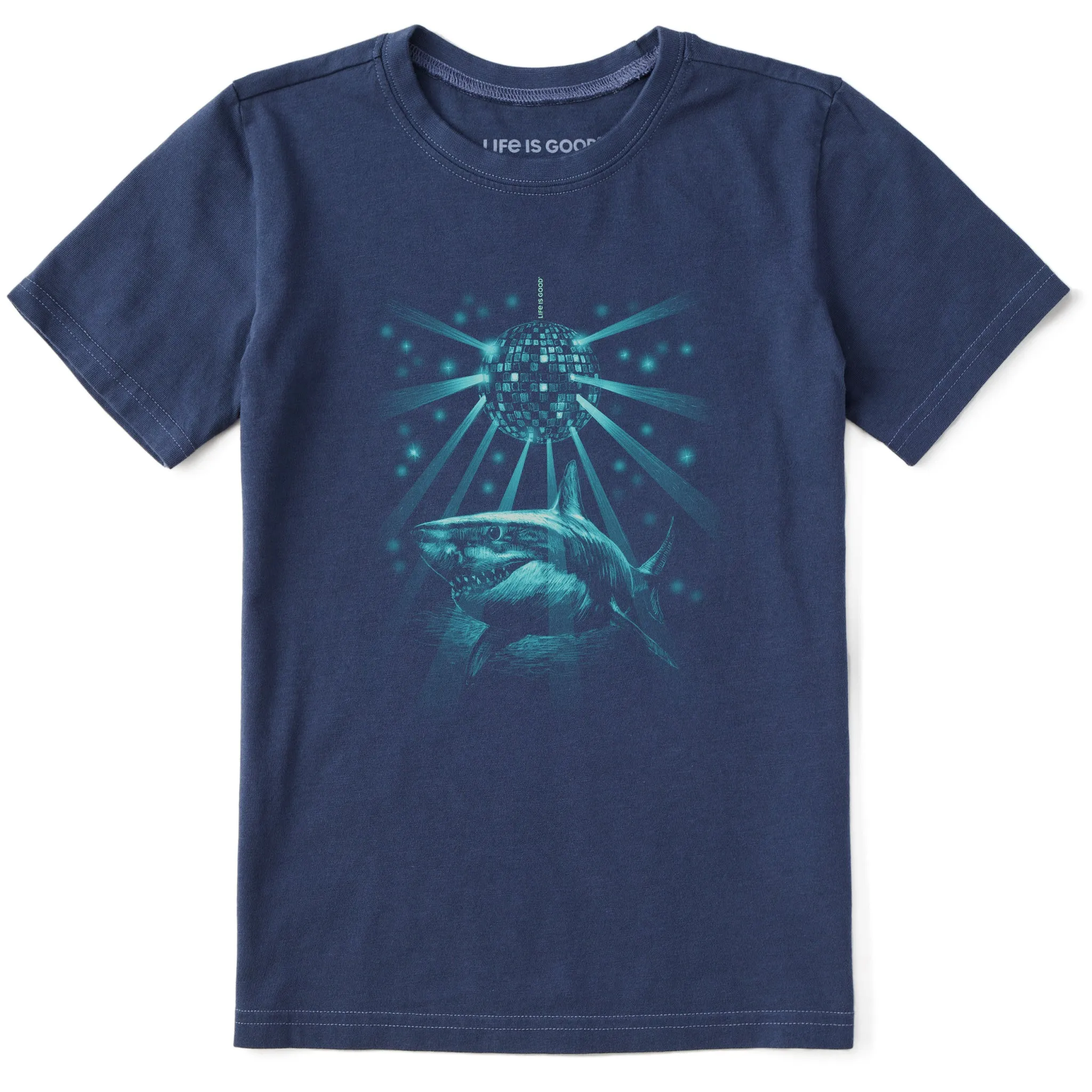 Kids Disco Shark Short Sleeve Crusher Tee Life is Good