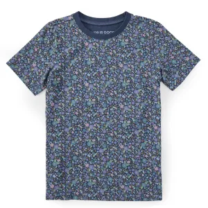 Kids Ditsy Floral Pattern Short Sleeve Crusher Tee Life is Good