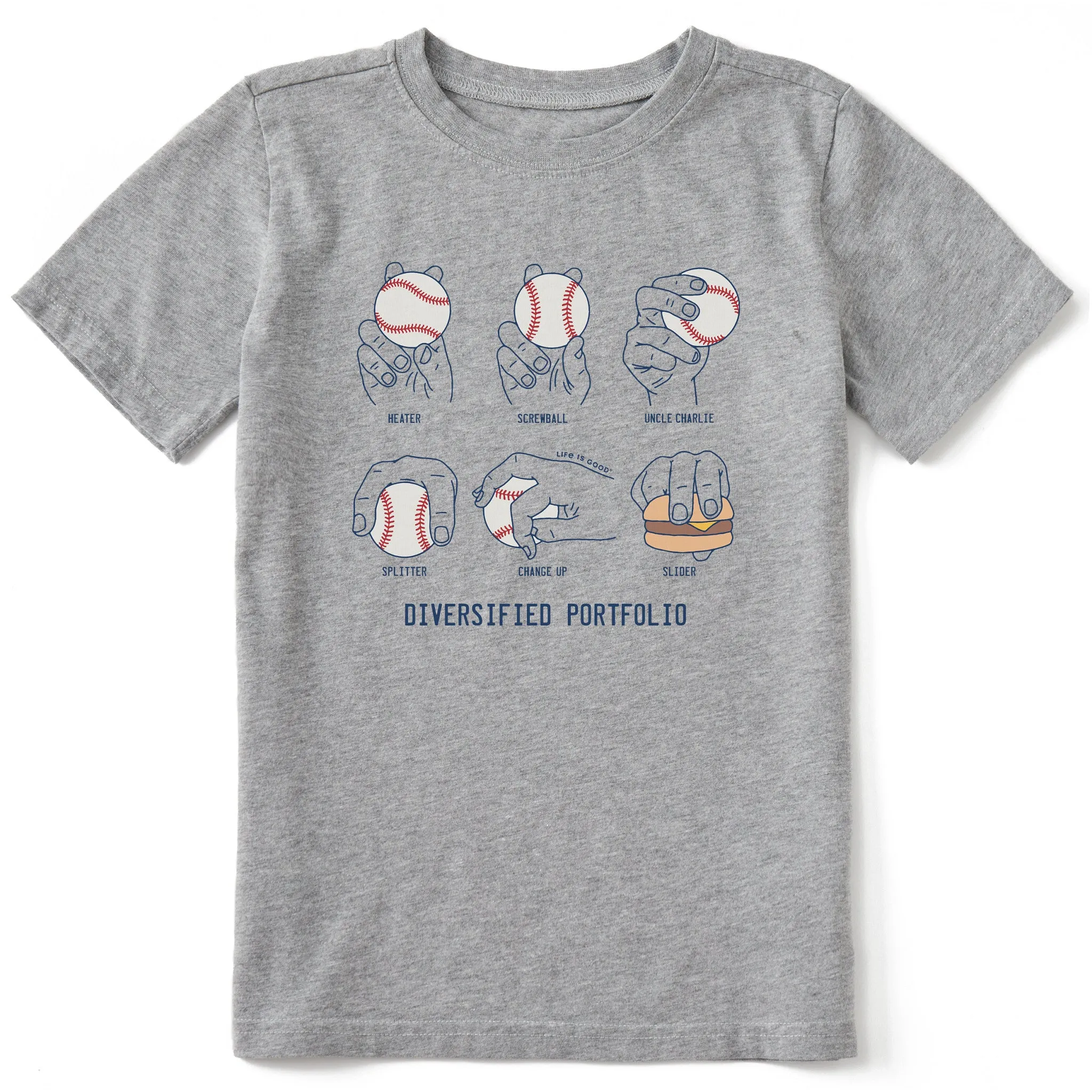 Kids Diversified Pitch Portfolio Short Sleeve Crusher Tee Life is Good