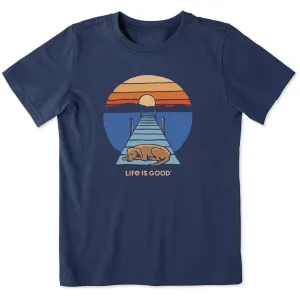 Kids Dock Dog Sunset Short Sleeve Crusher Tee Life is Good