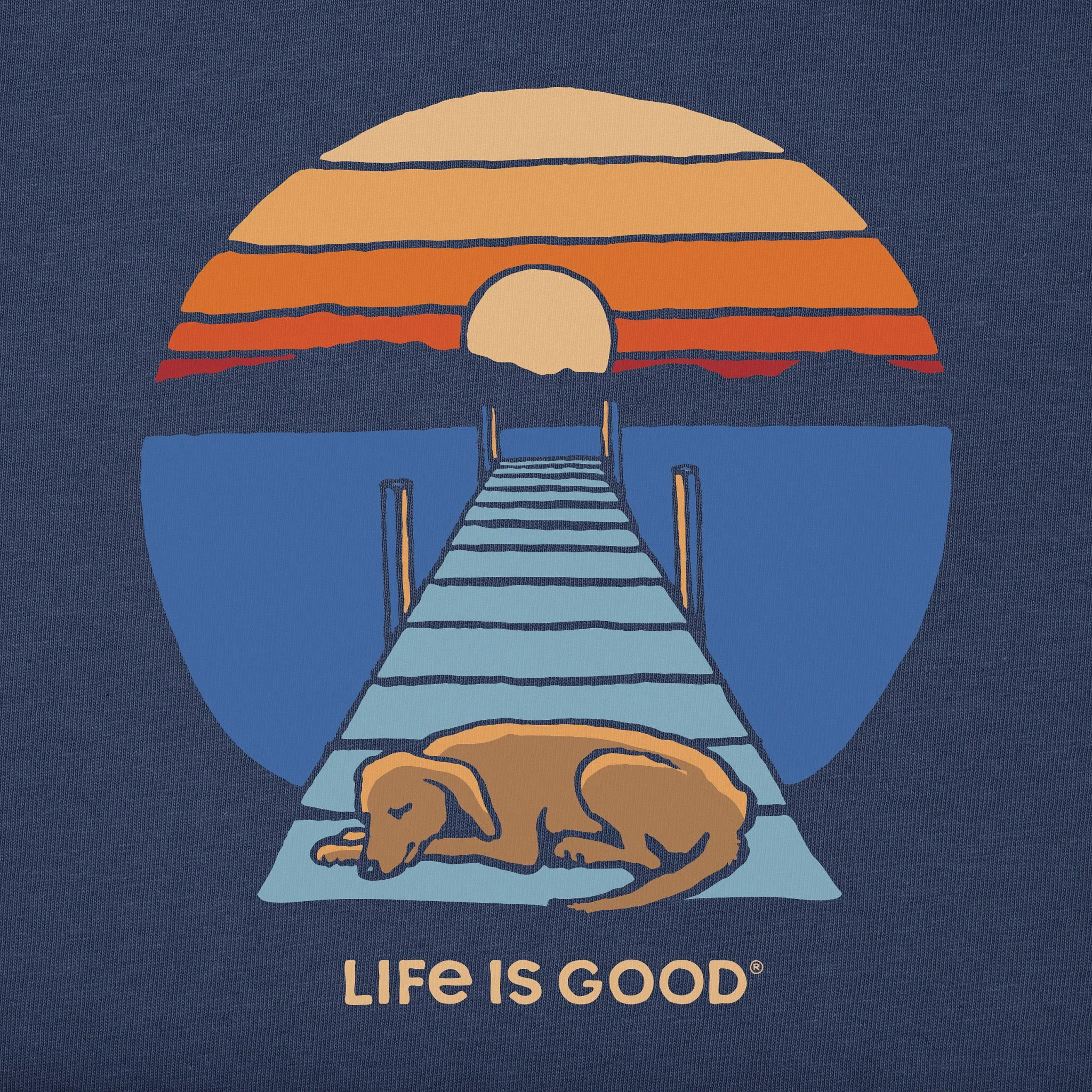 Kids Dock Dog Sunset Short Sleeve Crusher Tee Life is Good
