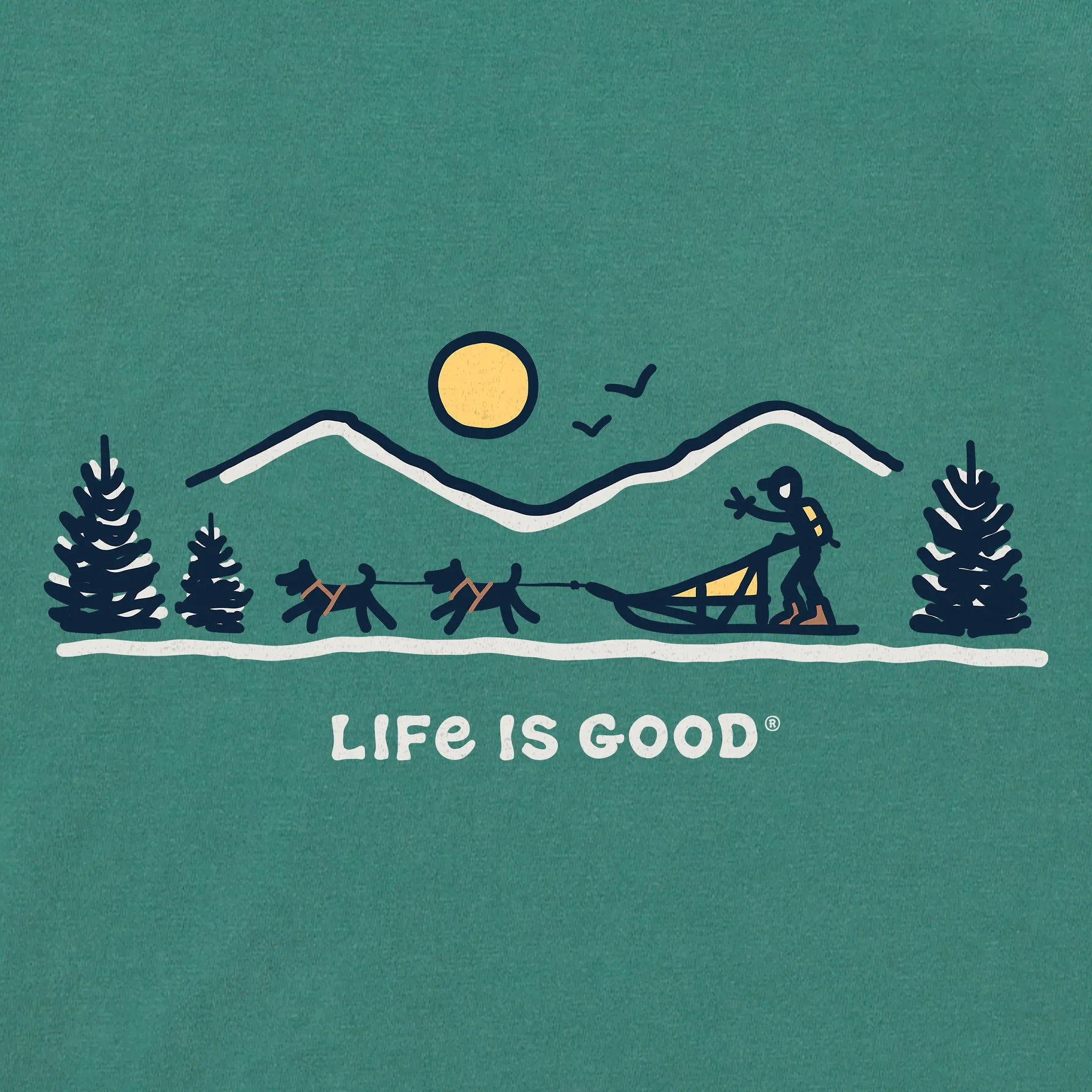 Kids Dogsled Vista Long Sleeve Crusher Tee Life is Good
