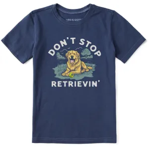 Kids Don't Stop Retrievin' Golden Short Sleeve Crusher Tee Life is Good