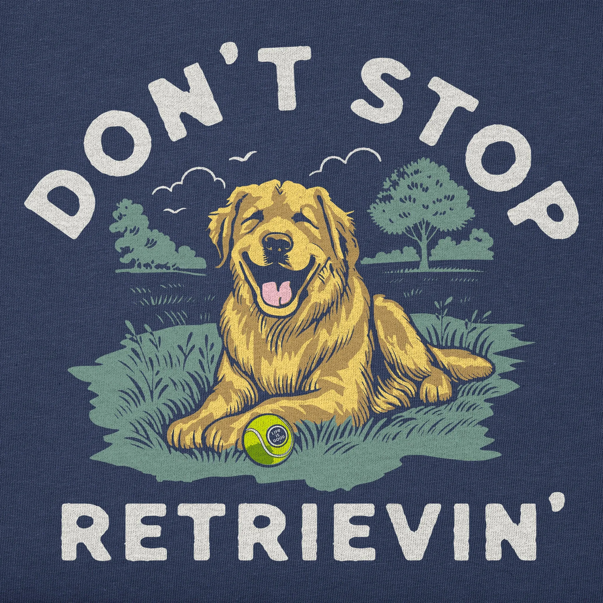 Kids Don't Stop Retrievin' Golden Short Sleeve Crusher Tee Life is Good