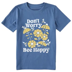 Kids Don't Worry Bee Happy Short Sleeve Crusher Tee Life is Good