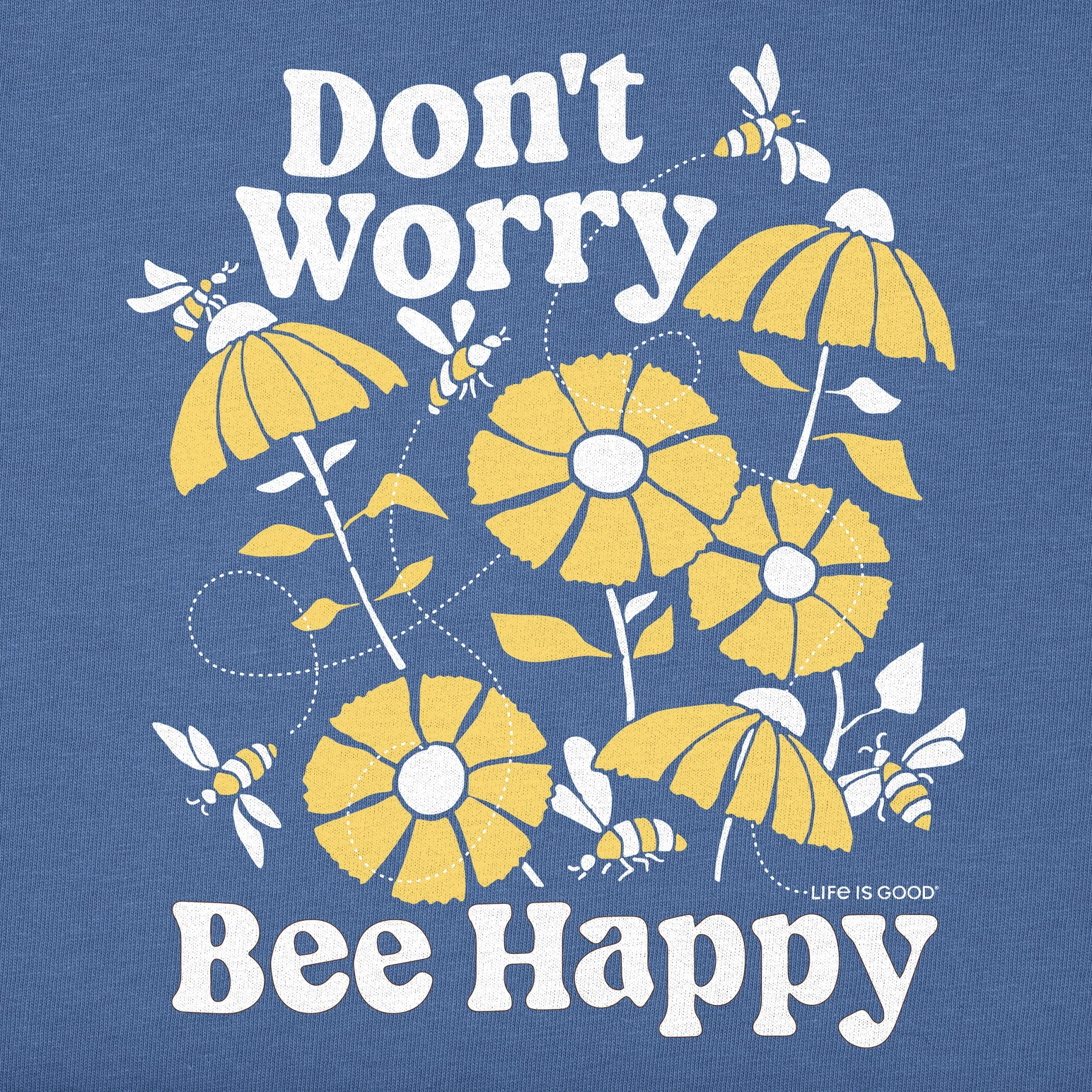 Kids Don't Worry Bee Happy Short Sleeve Crusher Tee Life is Good