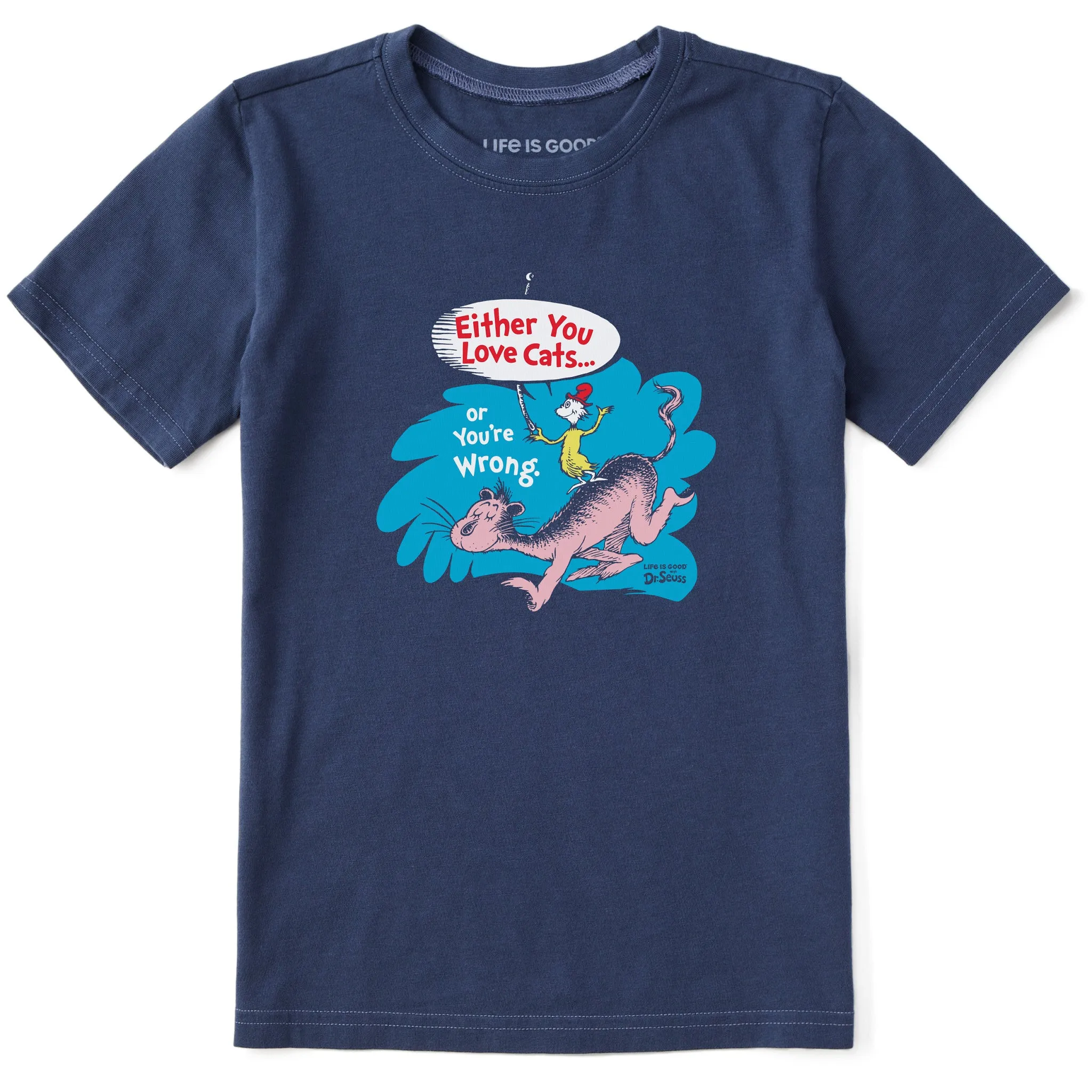 Kids Dr. Seuss Cat Love Short Sleeve Crusher Tee Life is Good