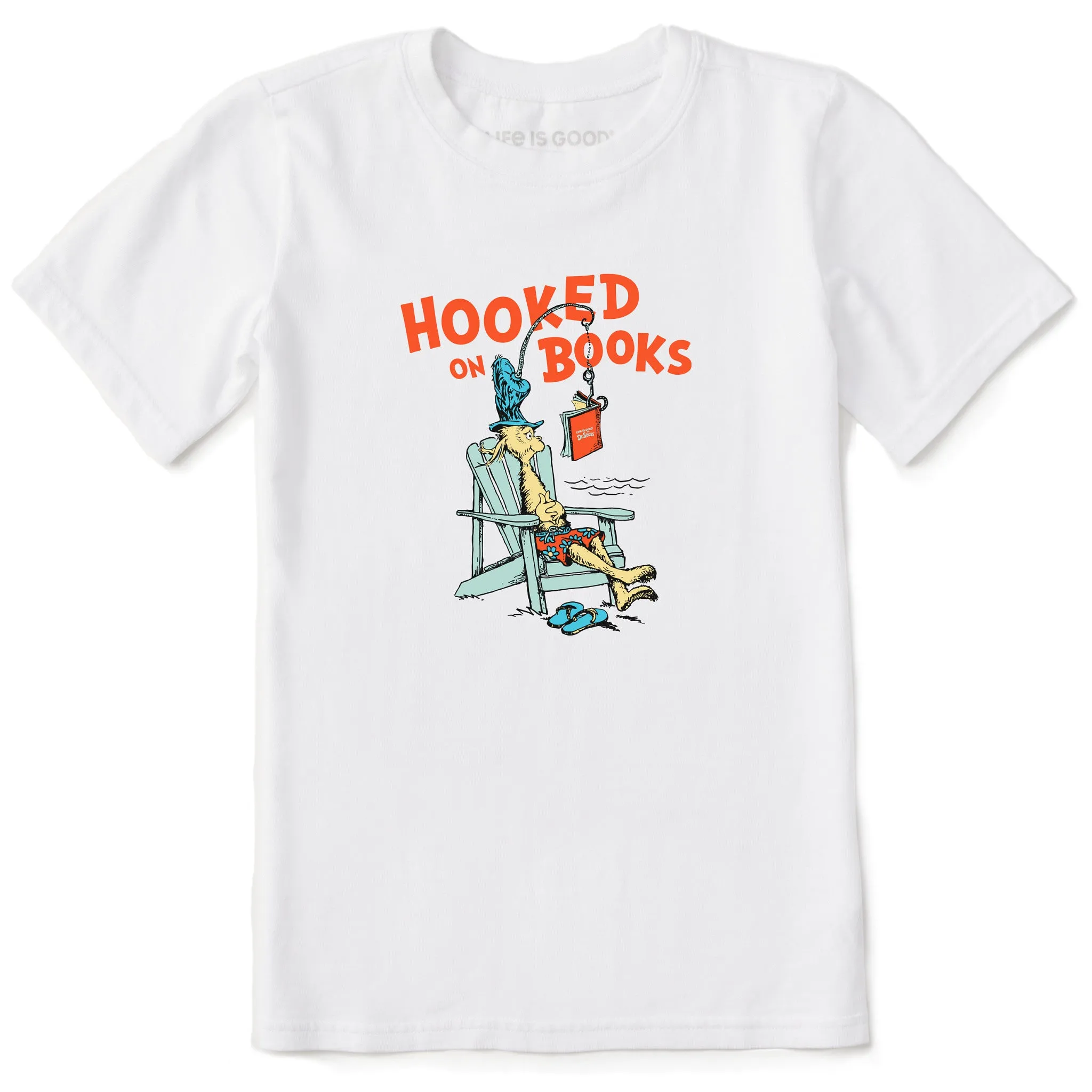 Kids Dr. Seuss Hooked On Books Short Sleeve Crusher Tee Life is Good