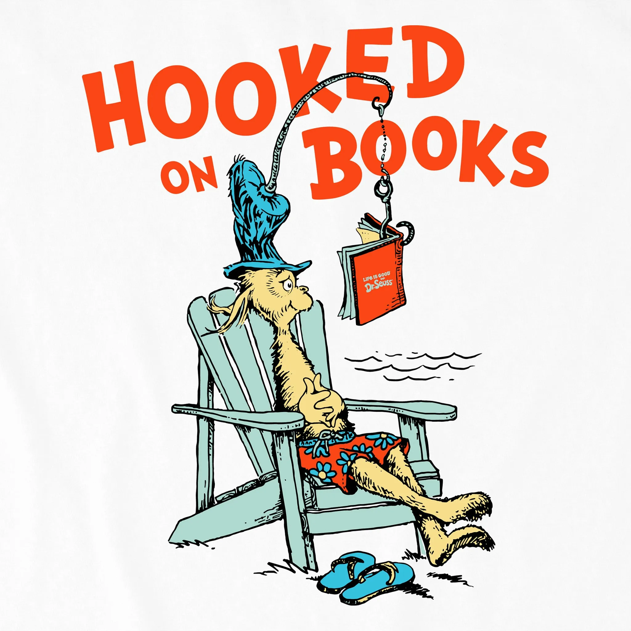 Kids Dr. Seuss Hooked On Books Short Sleeve Crusher Tee Life is Good
