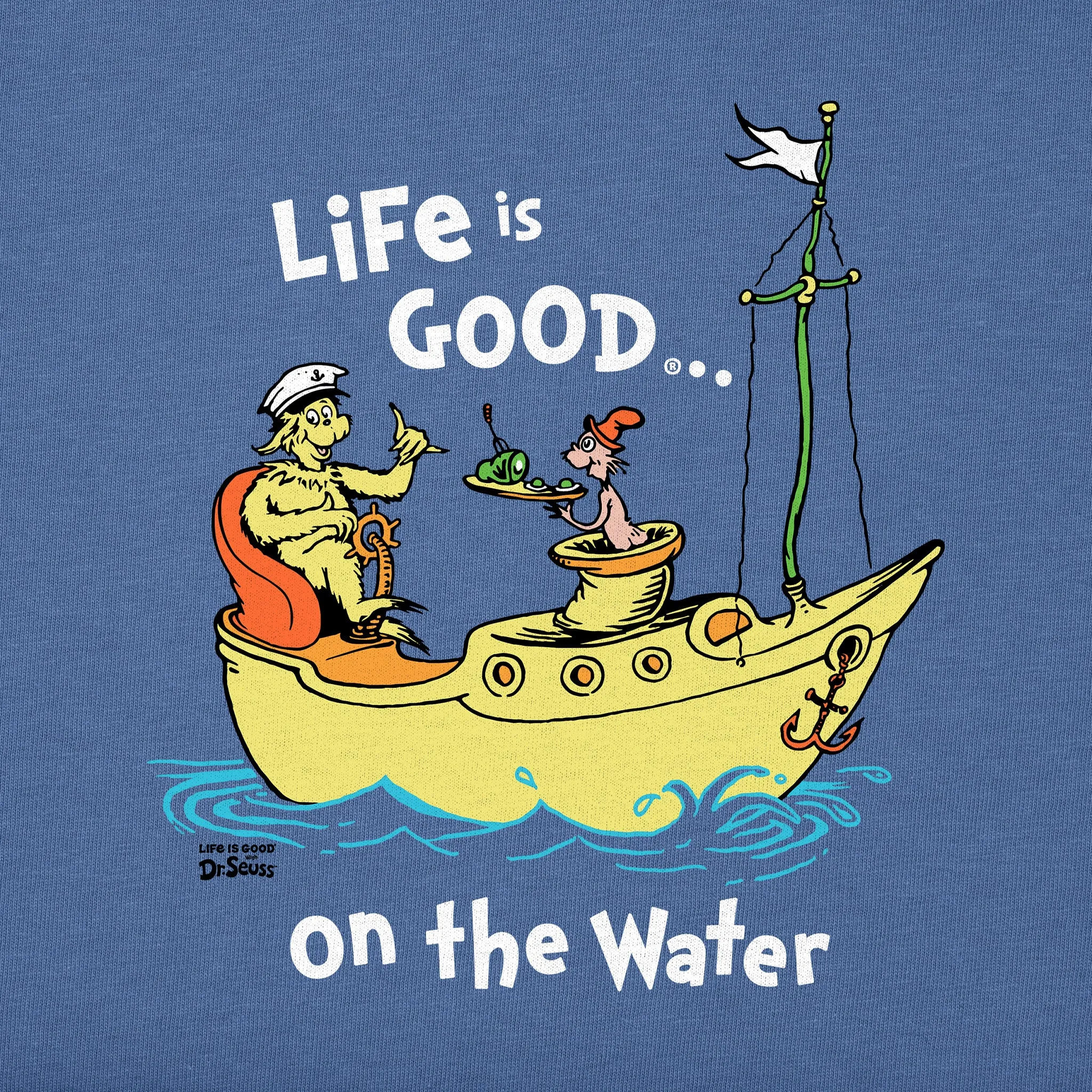 Kids Dr. Seuss Life is Good on the Water Short Sleeve Crusher Tee Life is Good