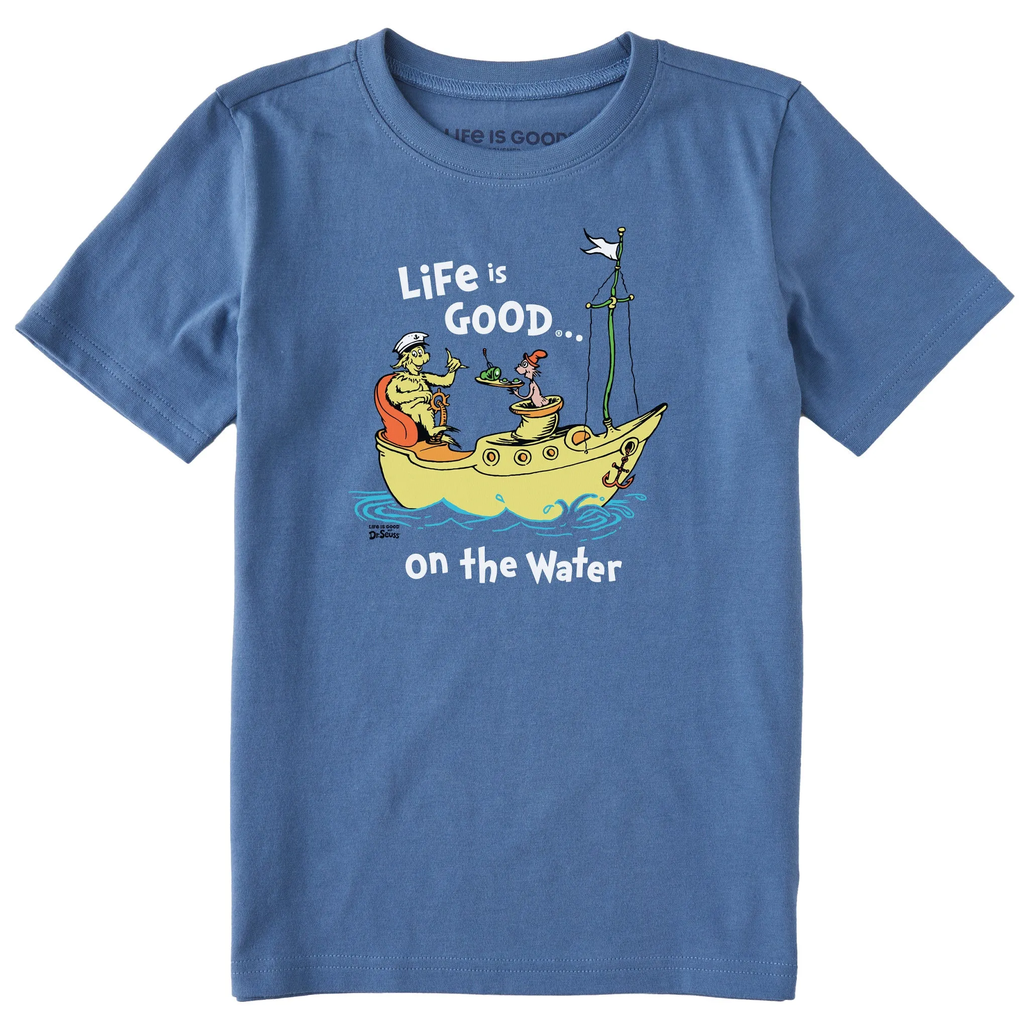 Kids Dr. Seuss Life is Good on the Water Short Sleeve Crusher Tee Life is Good