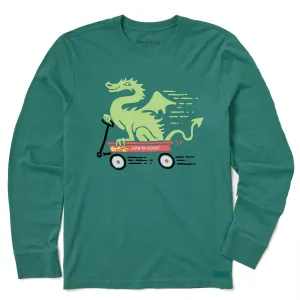 Kids Dragon in a Wagon Long Sleeve Crusher Tee Life is Good
