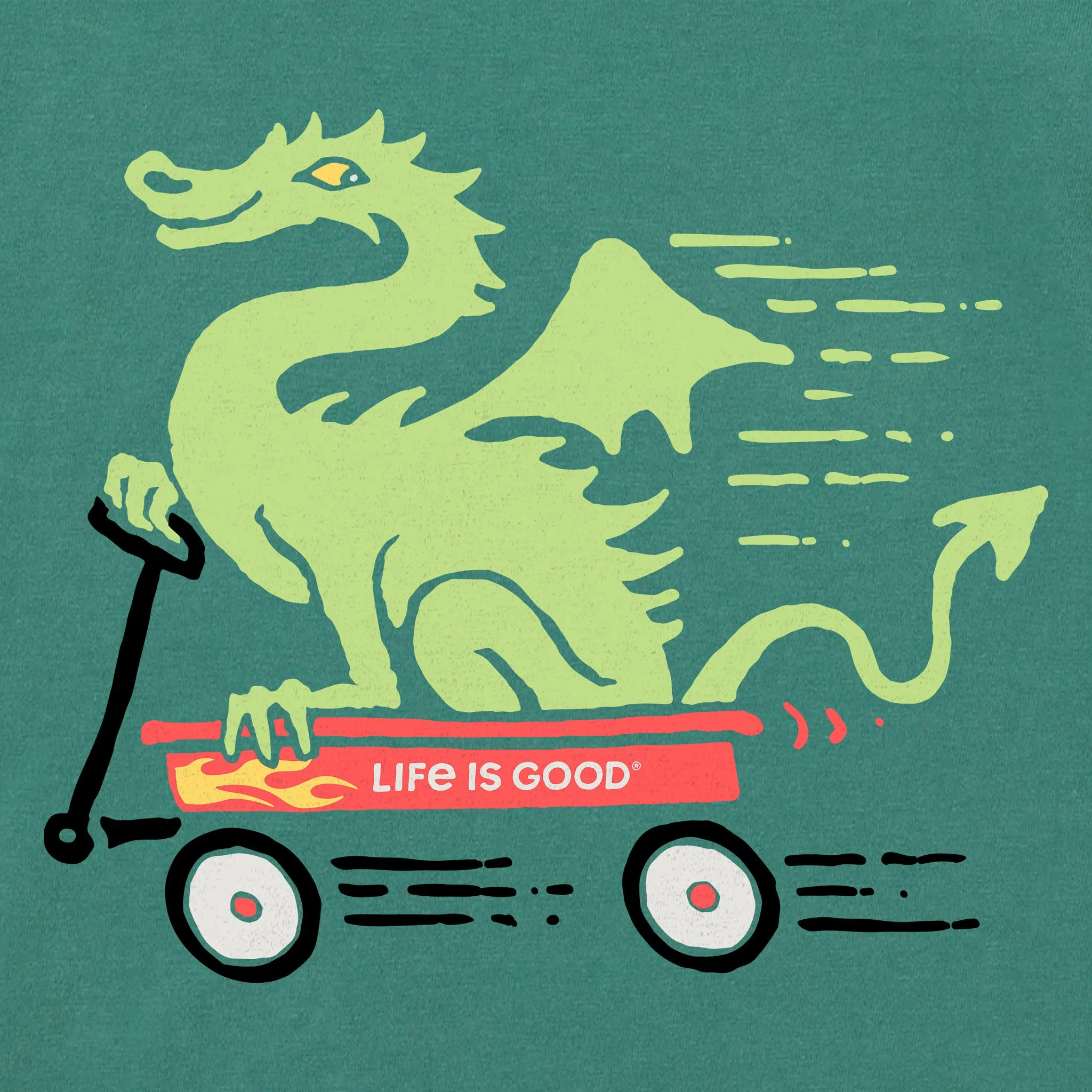 Kids Dragon in a Wagon Long Sleeve Crusher Tee Life is Good