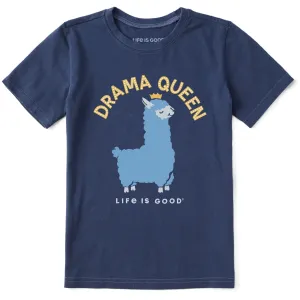 Kids Drama Queen Llama Short Sleeve Crusher Tee Life is Good