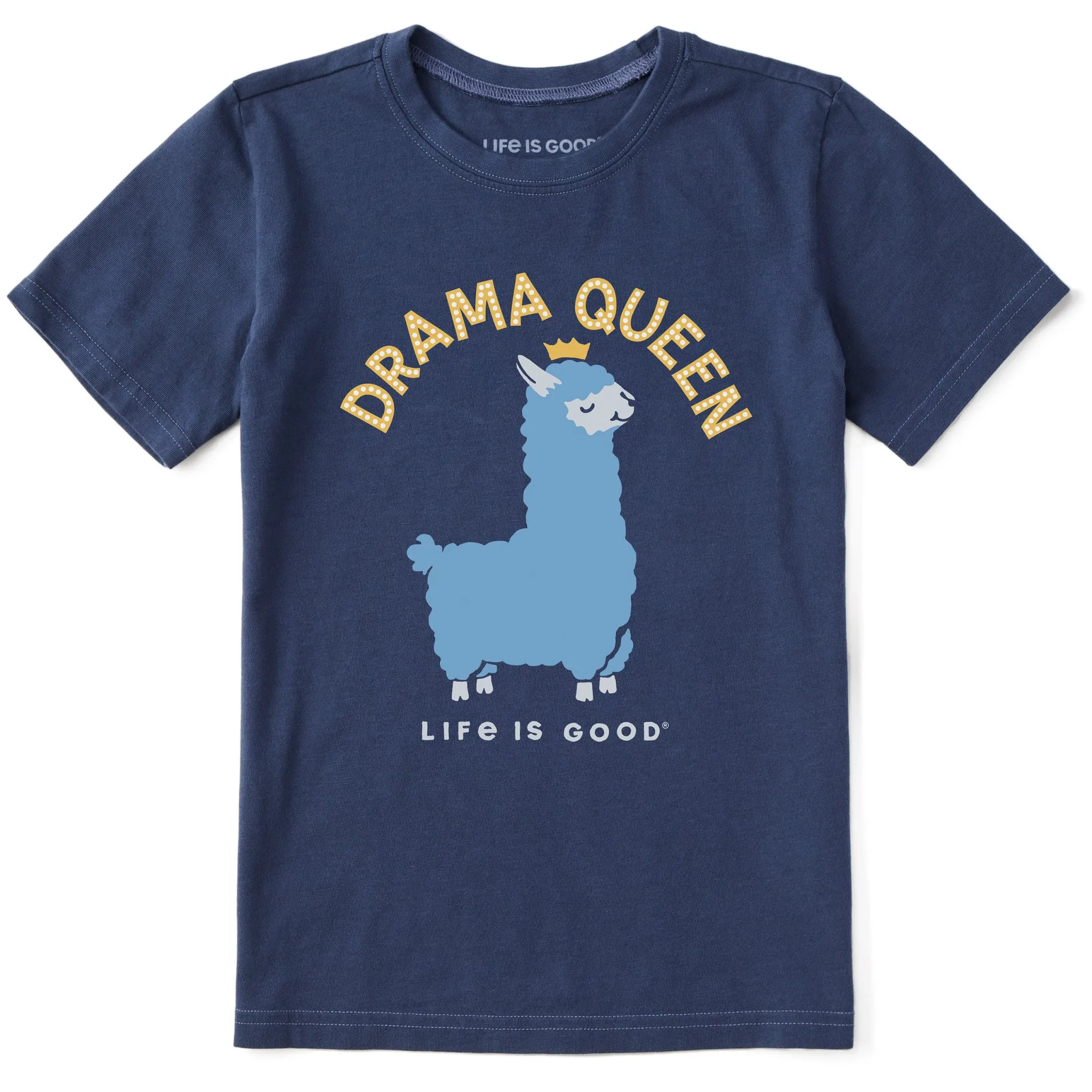 Kids Drama Queen Llama Short Sleeve Crusher Tee Life is Good