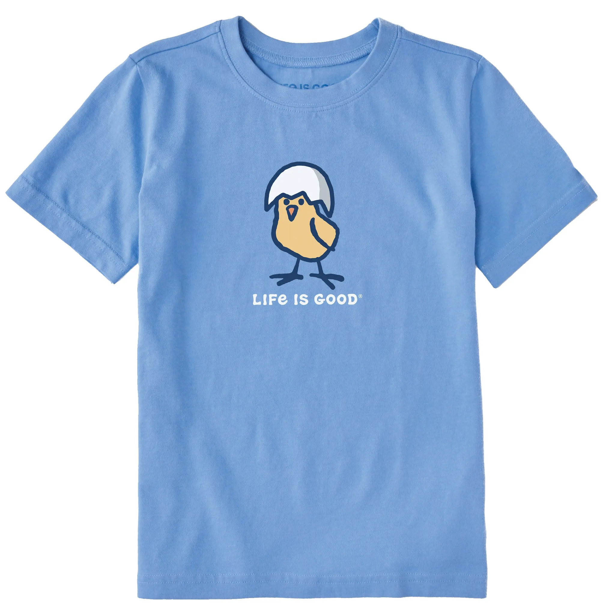 Kids Eggshell Chick Short Sleeve Crusher Tee Life is Good