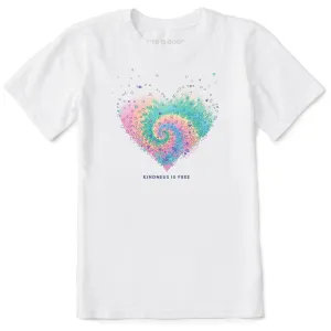 Kids Evaporating Heart Tie Dye Short Sleeve Crusher Tee Life is Good