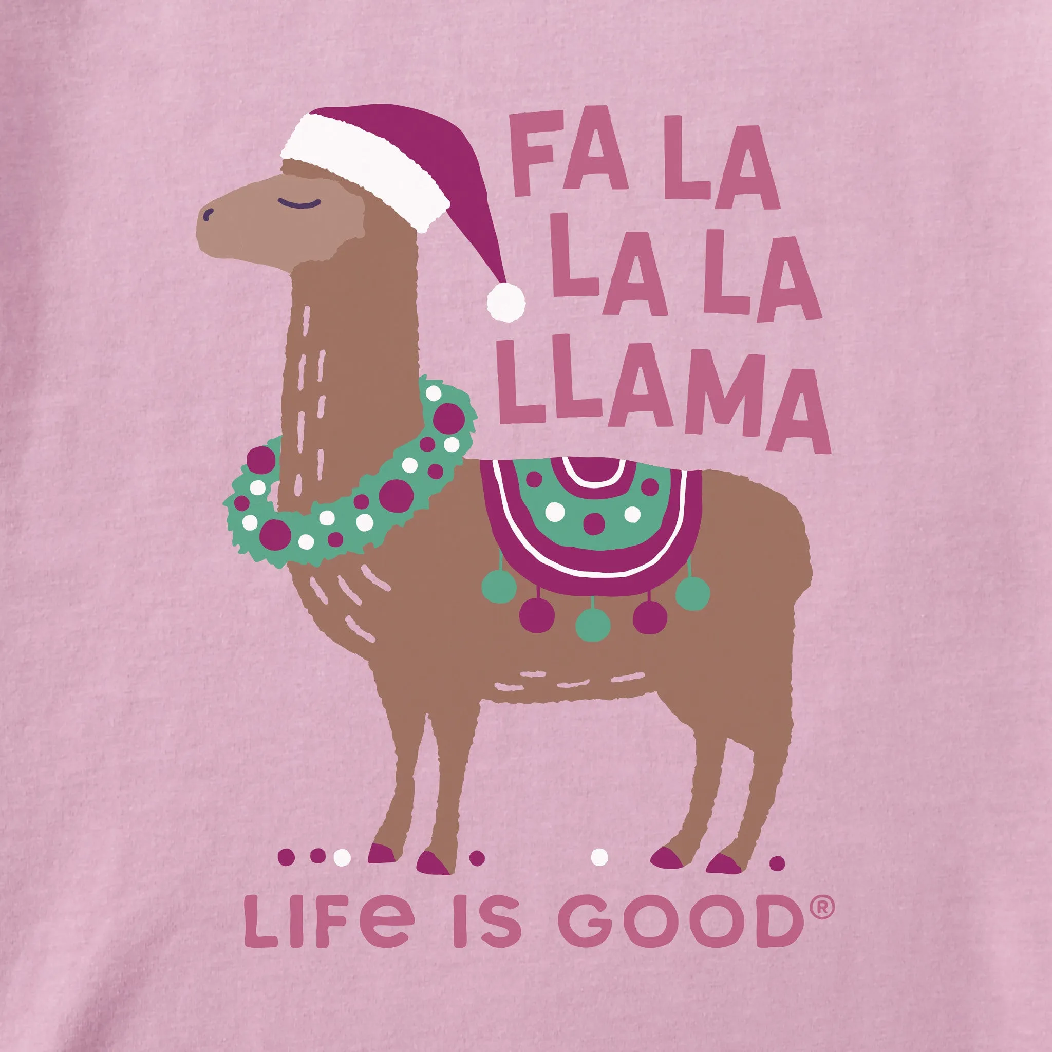 Kids Fa la la la Llama Long Sleeve Crusher Tee Life is Good