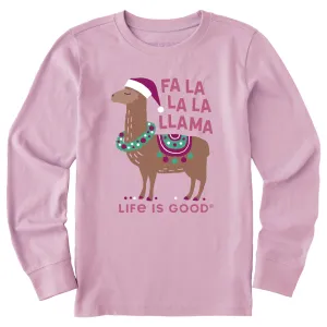 Kids Fa la la la Llama Long Sleeve Crusher Tee Life is Good