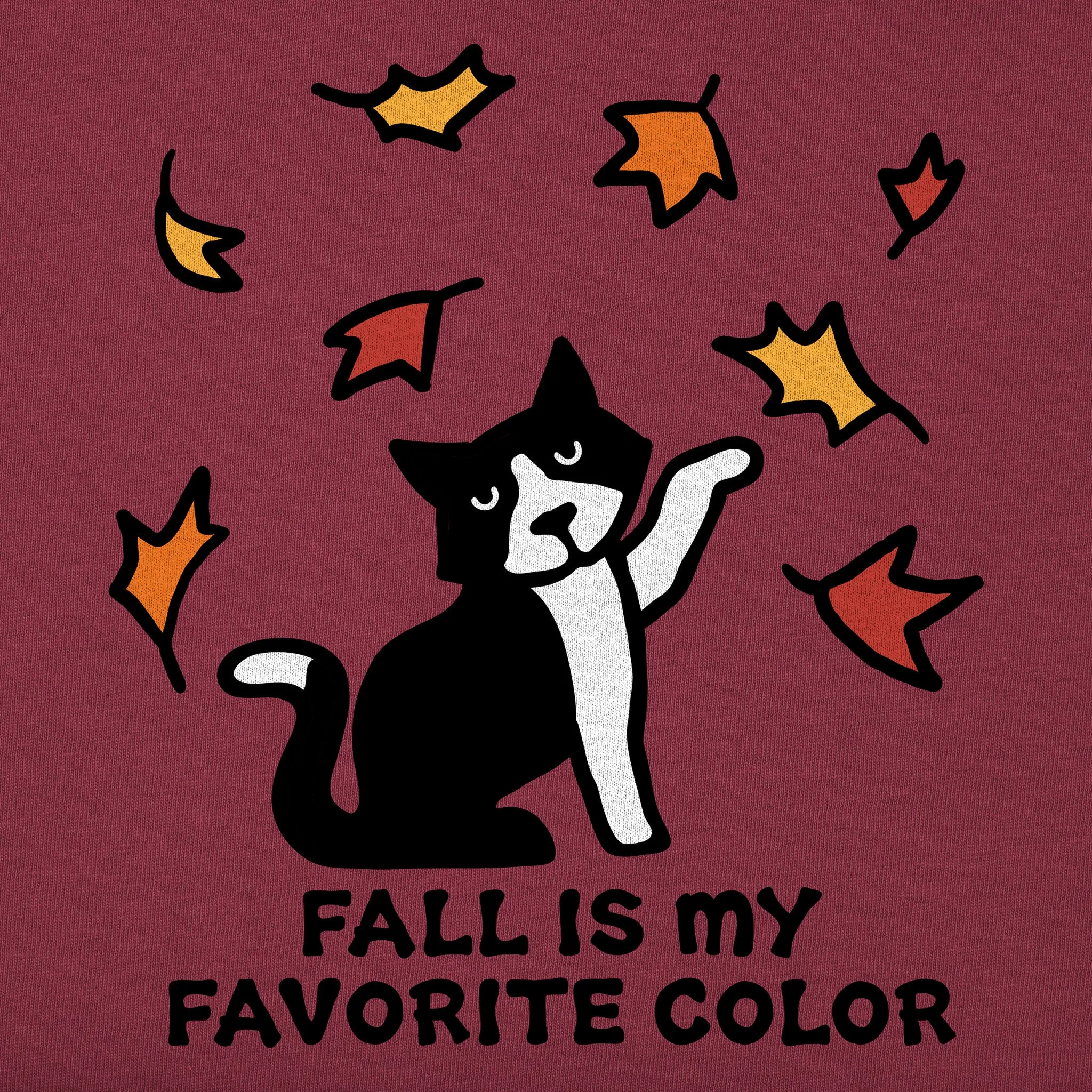 Kids Fall is My Favorite Color of Cat Short Sleeve Crusher Tee Life is Good