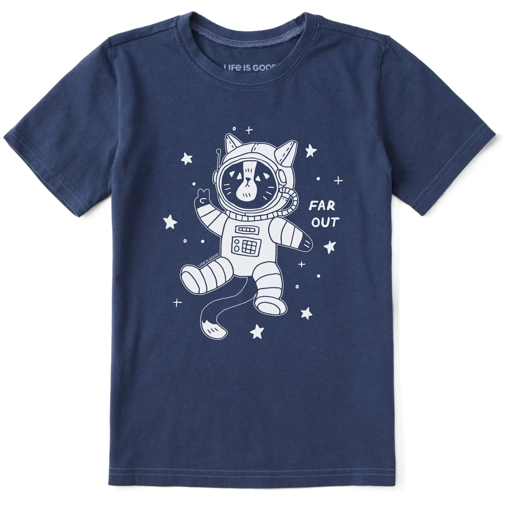 Kids Far Out Catsronaut Short Sleeve Crusher Tee Life is Good