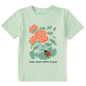 Kids Find Your Happy Place Ladybug Short Sleeve Crusher Tee Life is Good