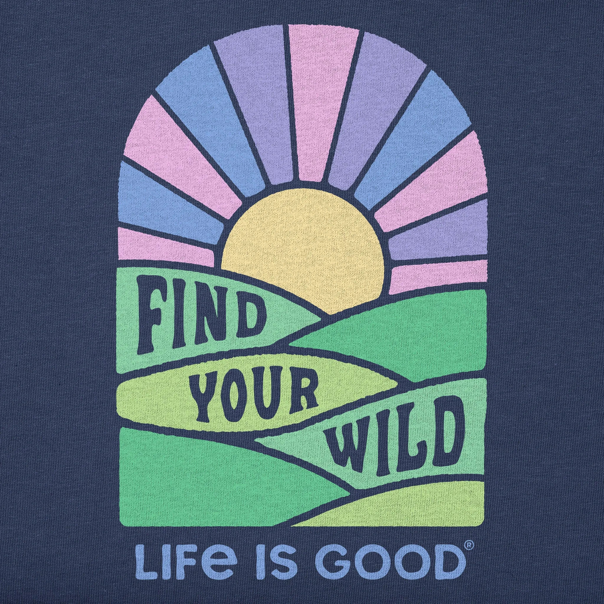 Kids Find Your Wild Sunset Short Sleeve Crusher Tee Life is Good