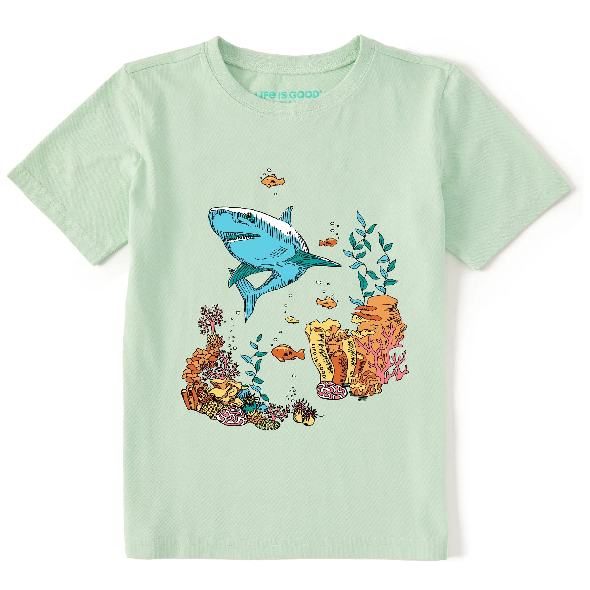 Kids Fineline Sharkscape Short Sleeve Crusher Tee Life is Good