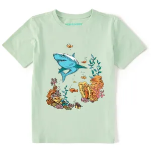 Kids Fineline Sharkscape Short Sleeve Crusher Tee Life is Good