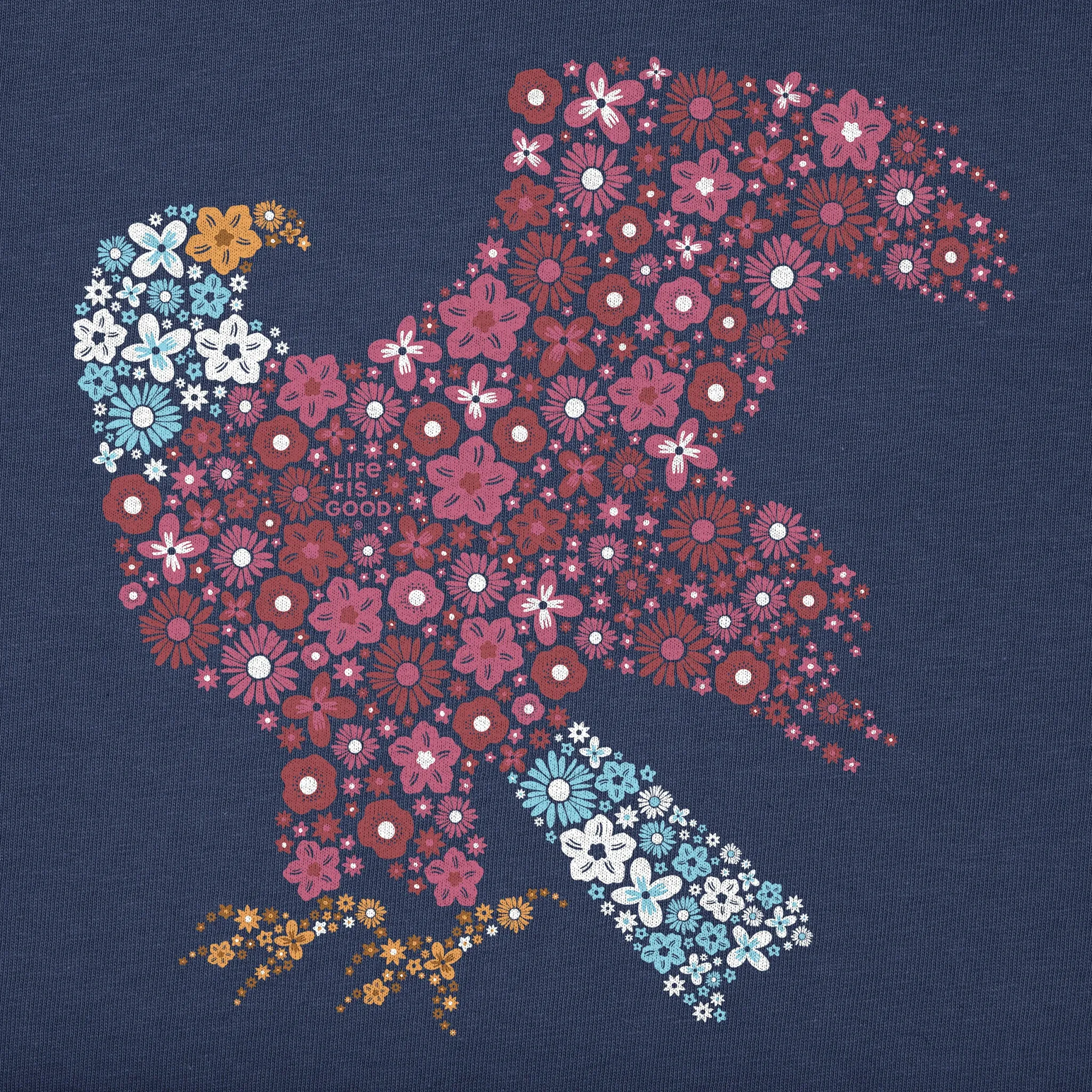 Kids Floral Bald Eagle Short Sleeve Crusher Tee Life is Good