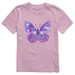 Kids Floral Butterfly Tie Dye Short Sleeve Crusher Tee Life is Good