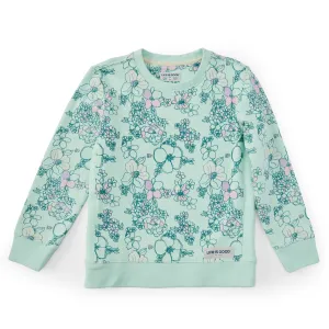Kids Floral Garden Pattern Simply True Fleece Crew Life is Good