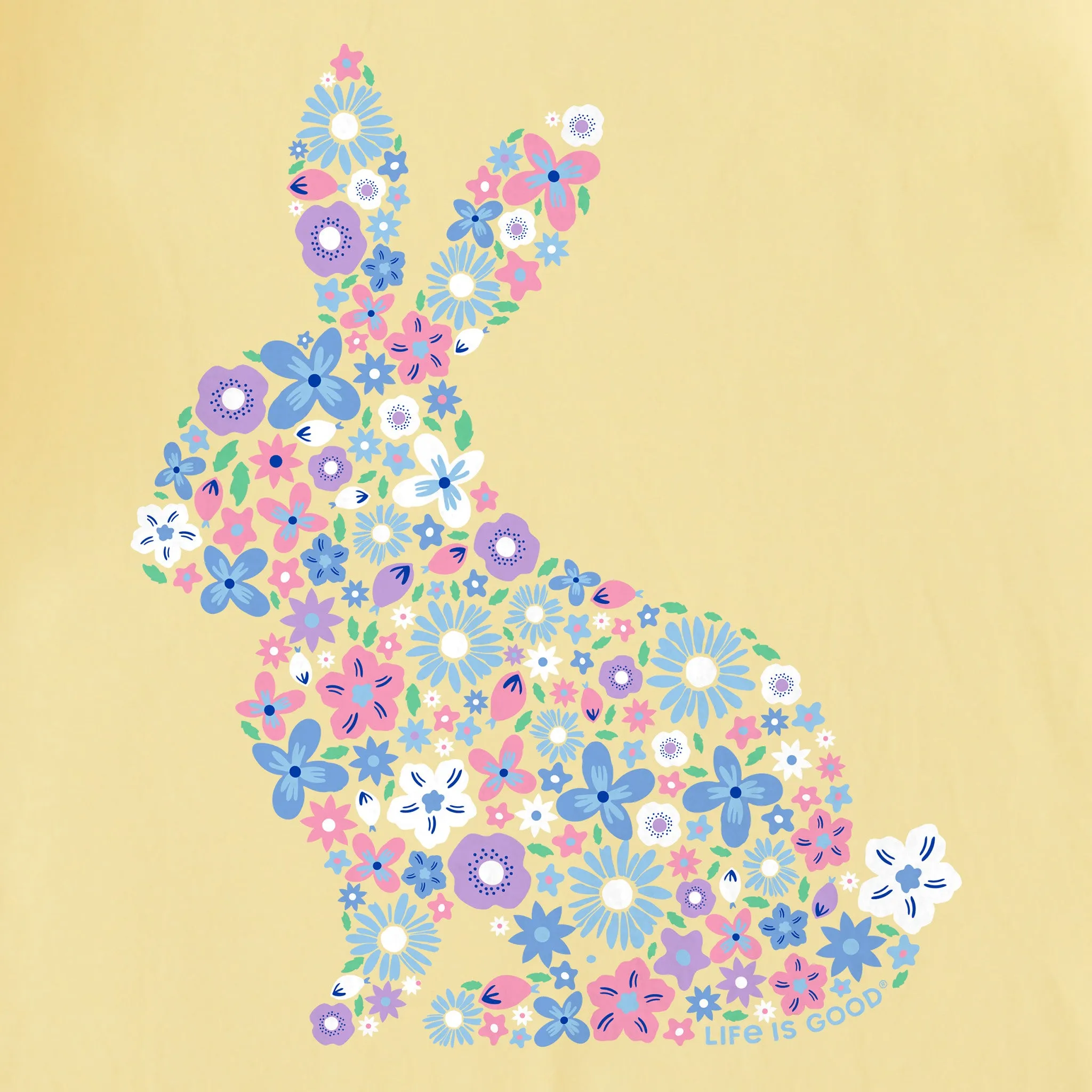 Kids Flower Bunny Short Sleeve Crusher Tee Life is Good