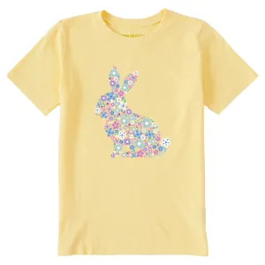 Kids Flower Bunny Short Sleeve Crusher Tee Life is Good