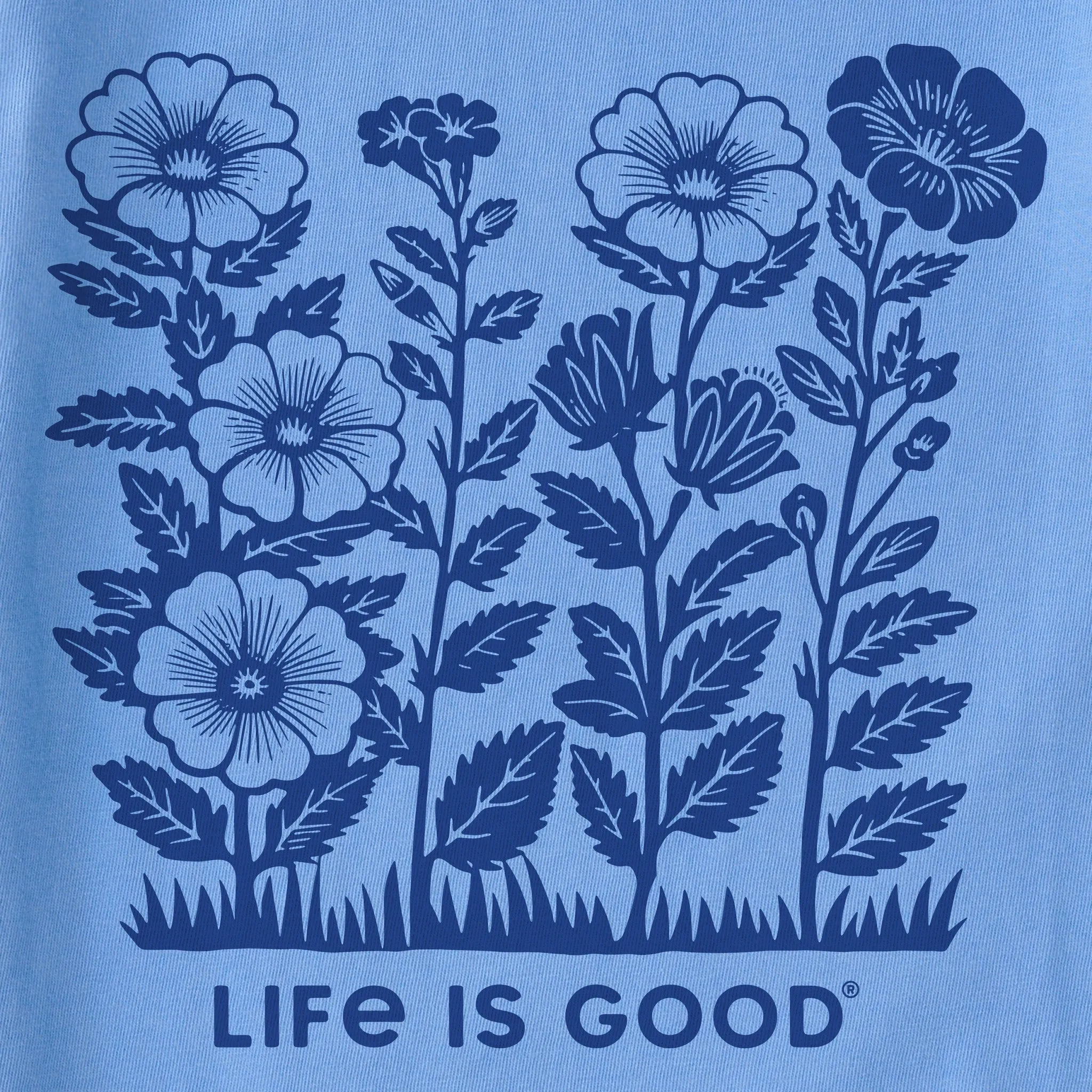 Kids Flowers in a Row Short Sleeve Crusher Tee Life is Good