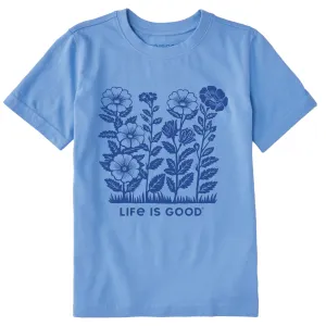 Kids Flowers in a Row Short Sleeve Crusher Tee Life is Good