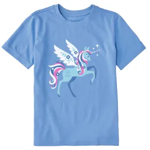 Kids Flying Unicorn Short Sleeve Crusher Tee Life is Good