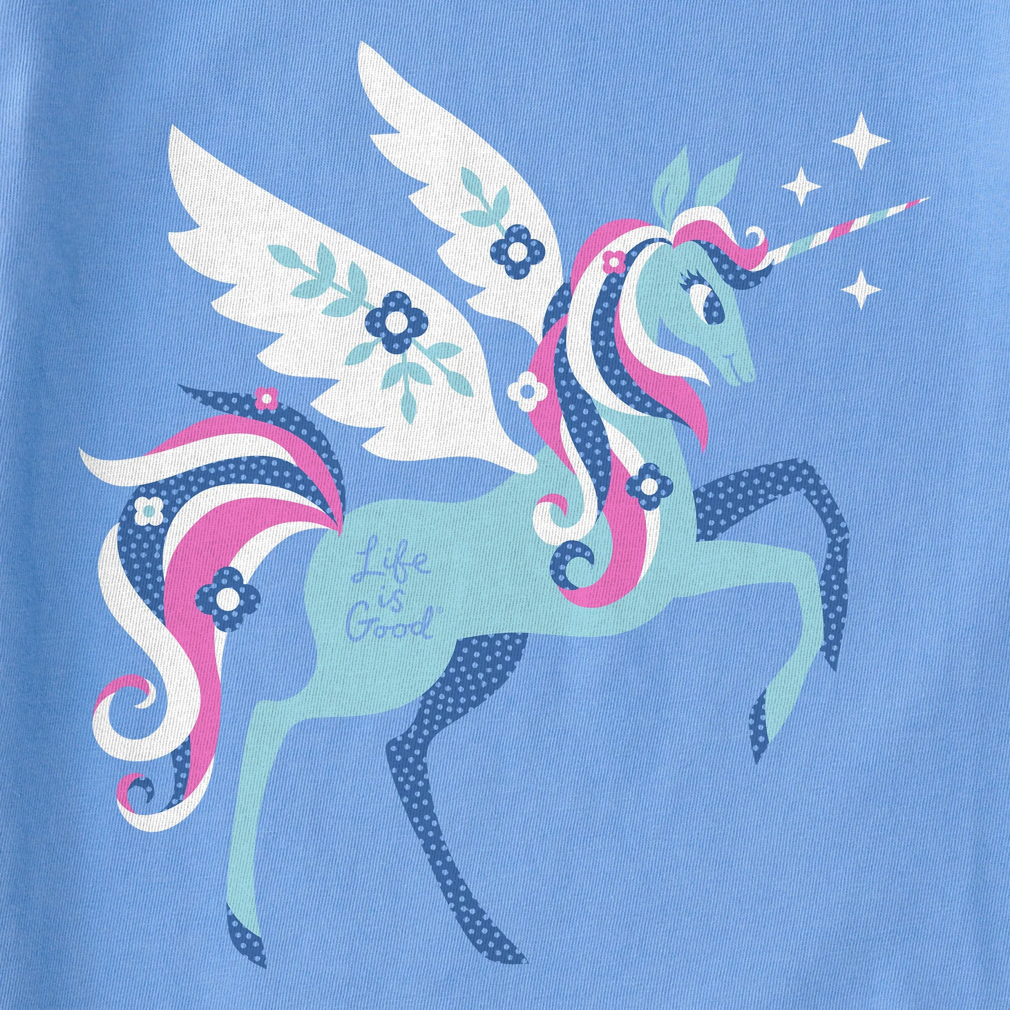 Kids Flying Unicorn Short Sleeve Crusher Tee Life is Good