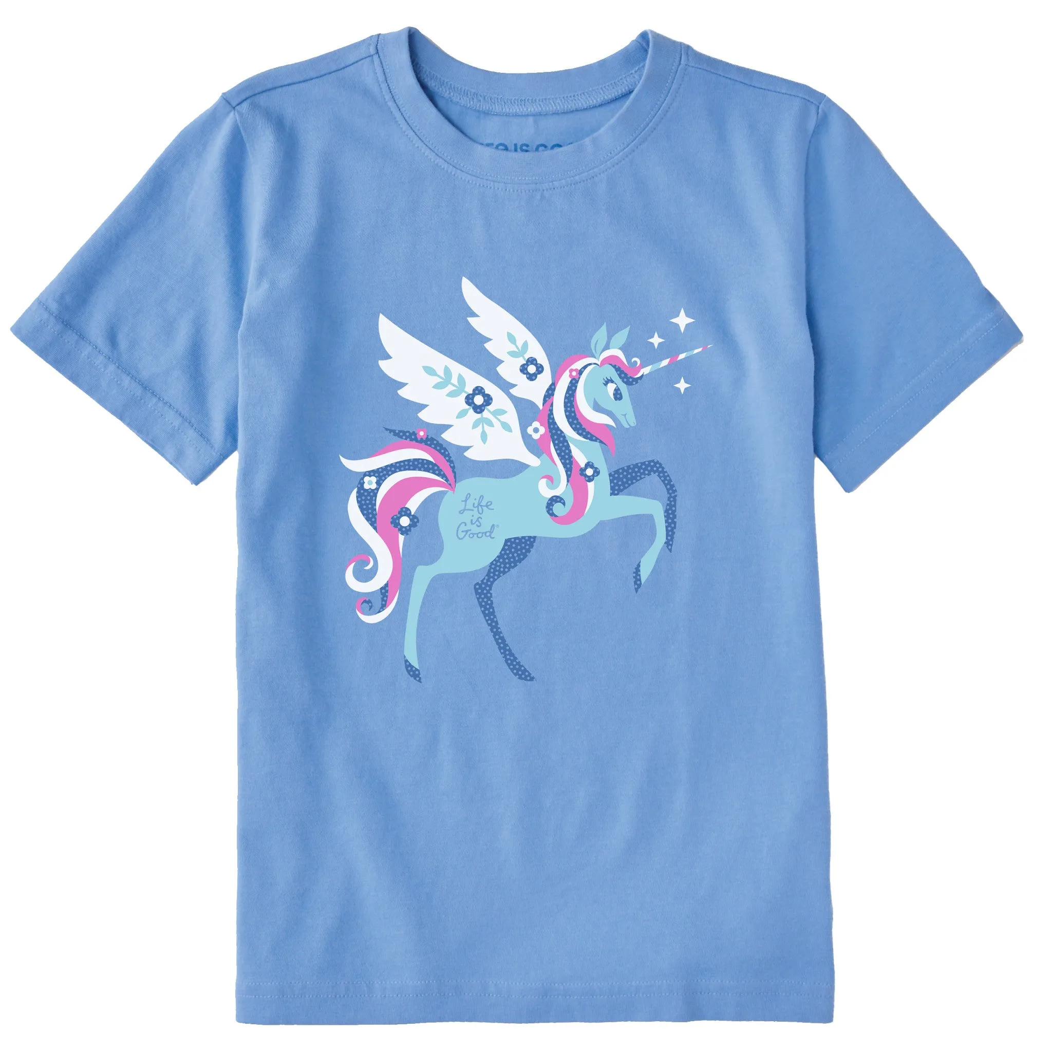 Kids Flying Unicorn Short Sleeve Crusher Tee Life is Good