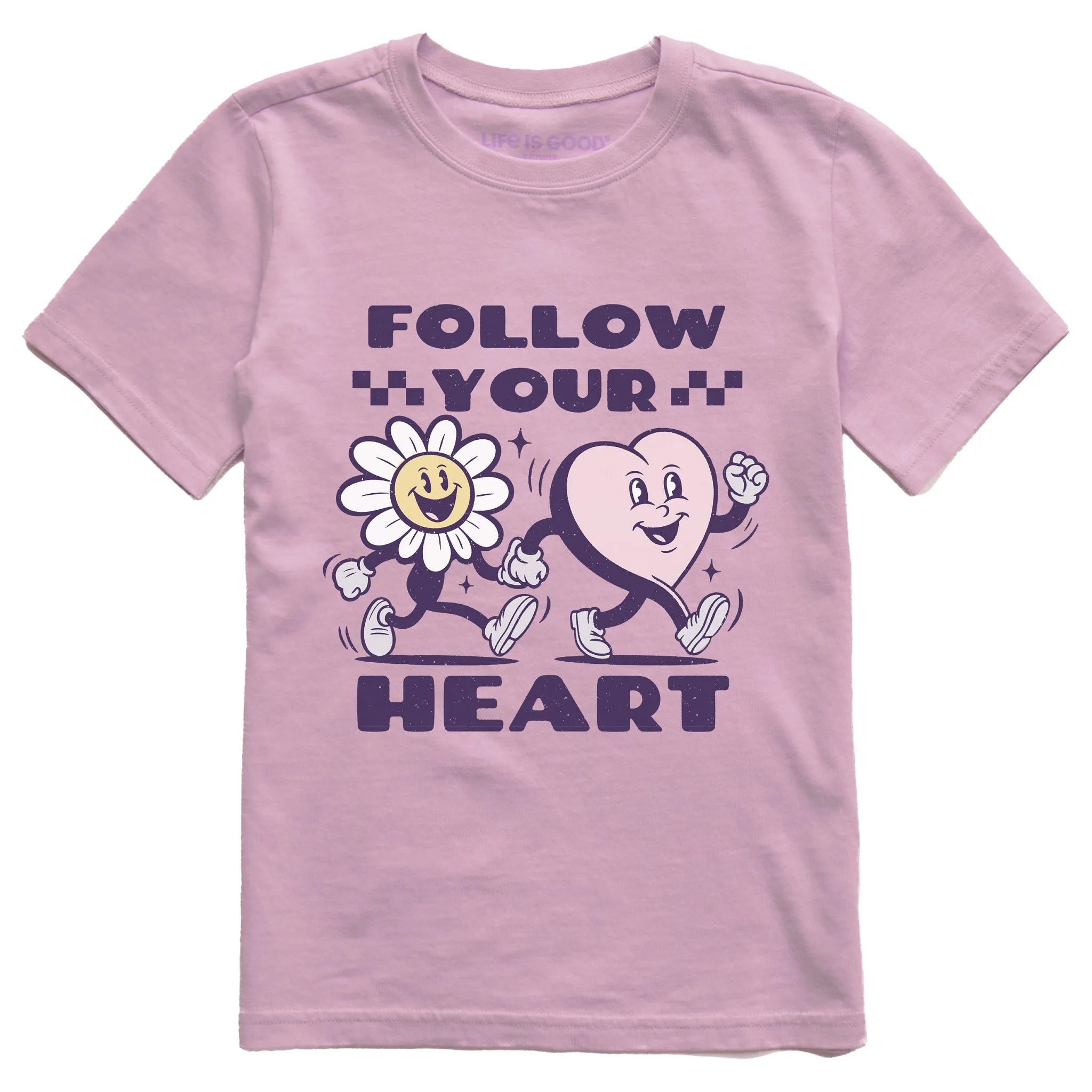 Kids Follow Your Heart Mascots Short Sleeve Crusher Tee Life is Good