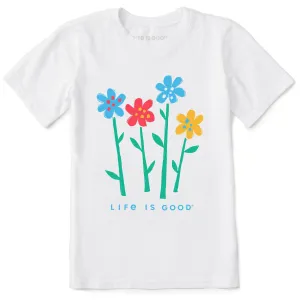 Kids Four Flowers in a Row Short Sleeve Crusher Tee Life is Good
