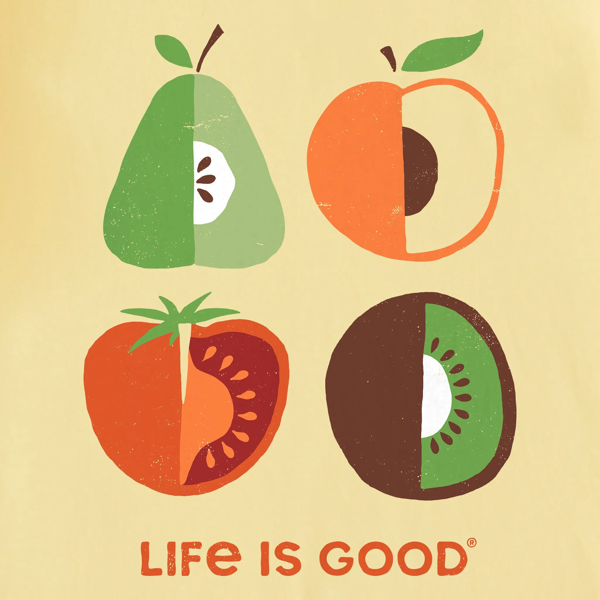 Kids Four Fruits Short Sleeve Crusher Tee Life is Good