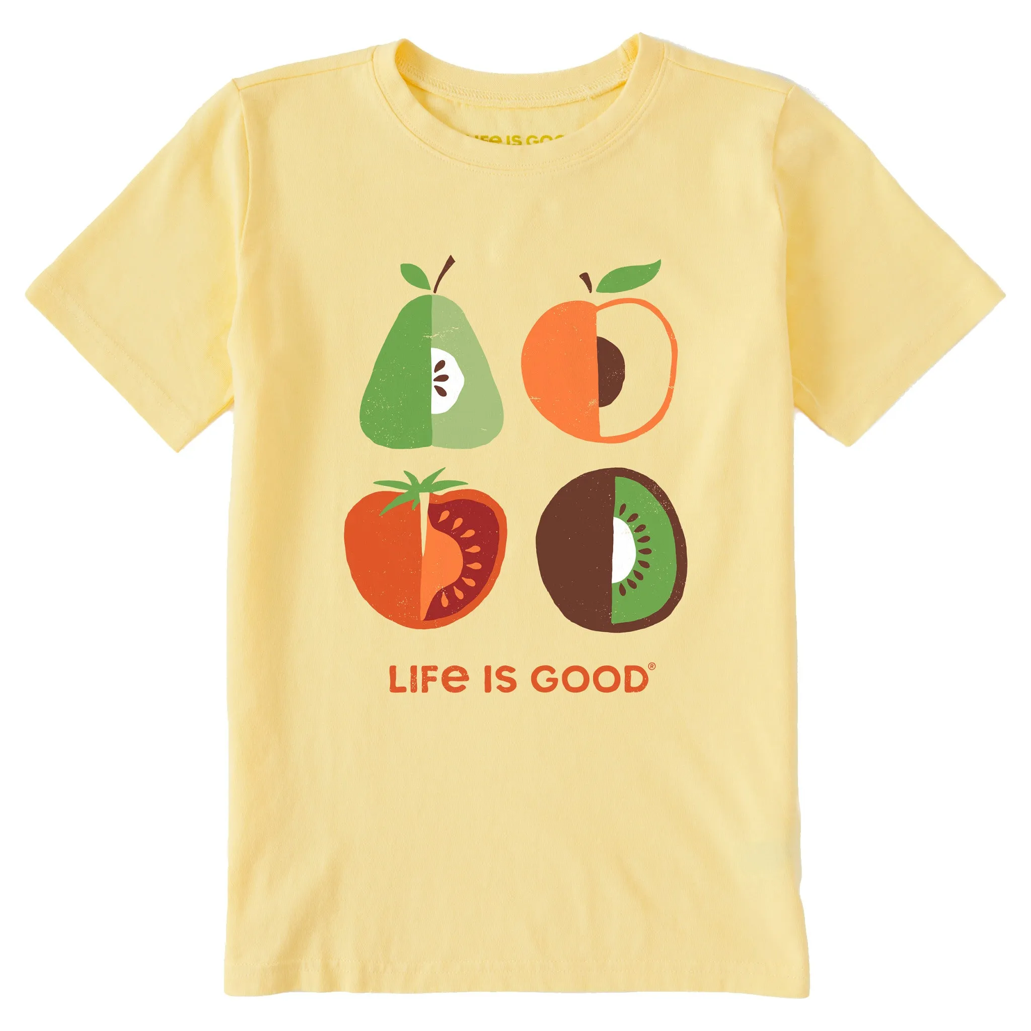 Kids Four Fruits Short Sleeve Crusher Tee Life is Good