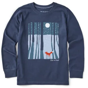 Kids Fox in the Moonlight Long Sleeve Crusher Tee Life is Good