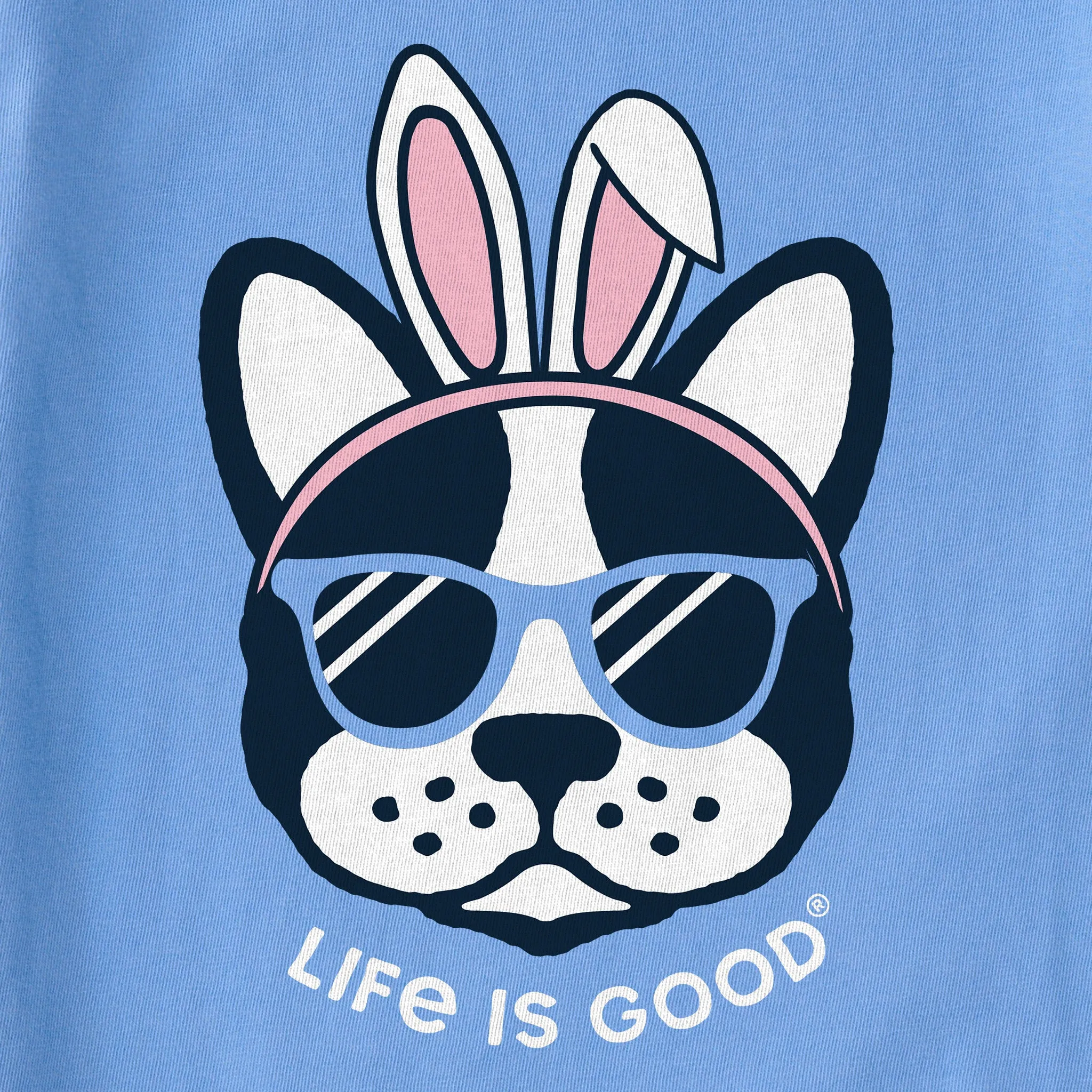Kids Frenchie Bunny Ears Short Sleeve Crusher Tee Life is Good