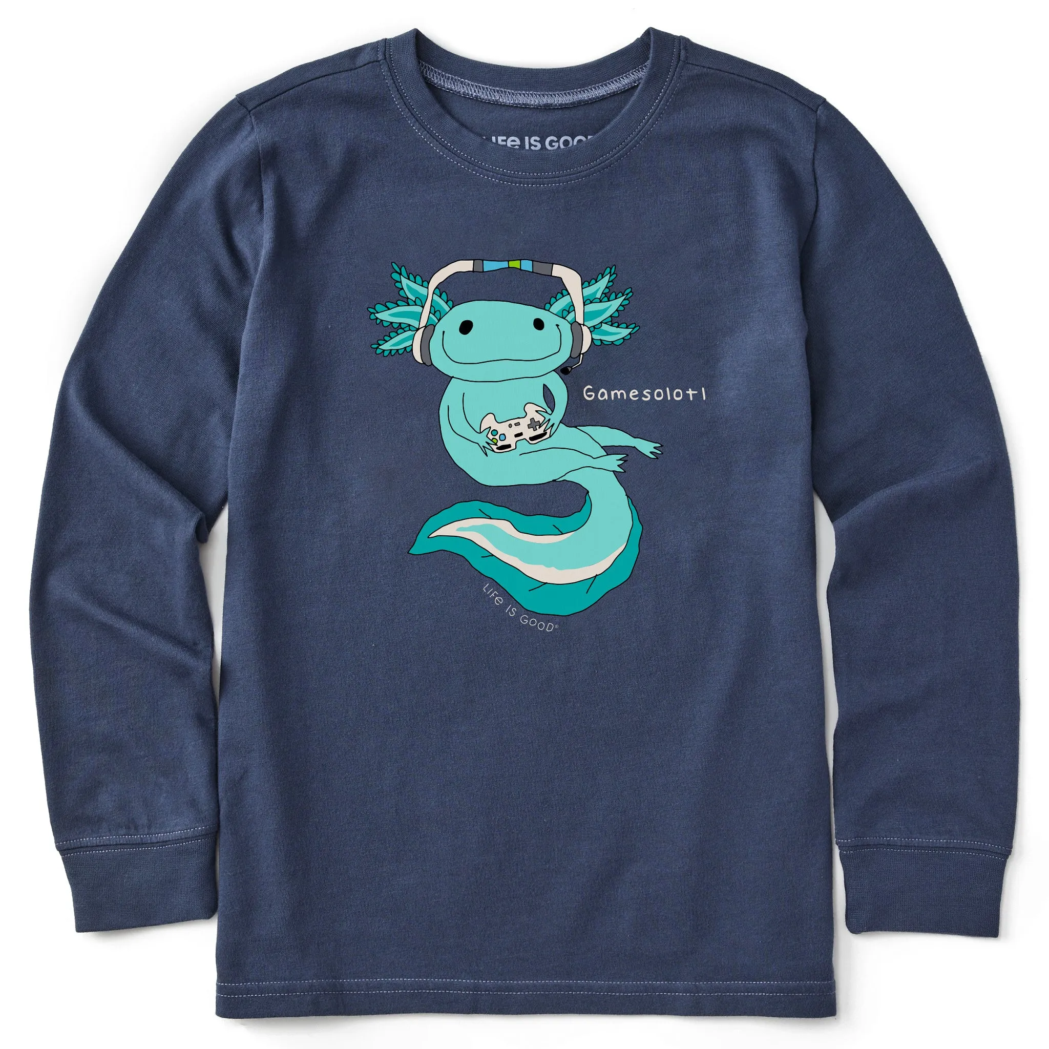 Kids Gamesolotl Long Sleeve Crusher Tee Life is Good