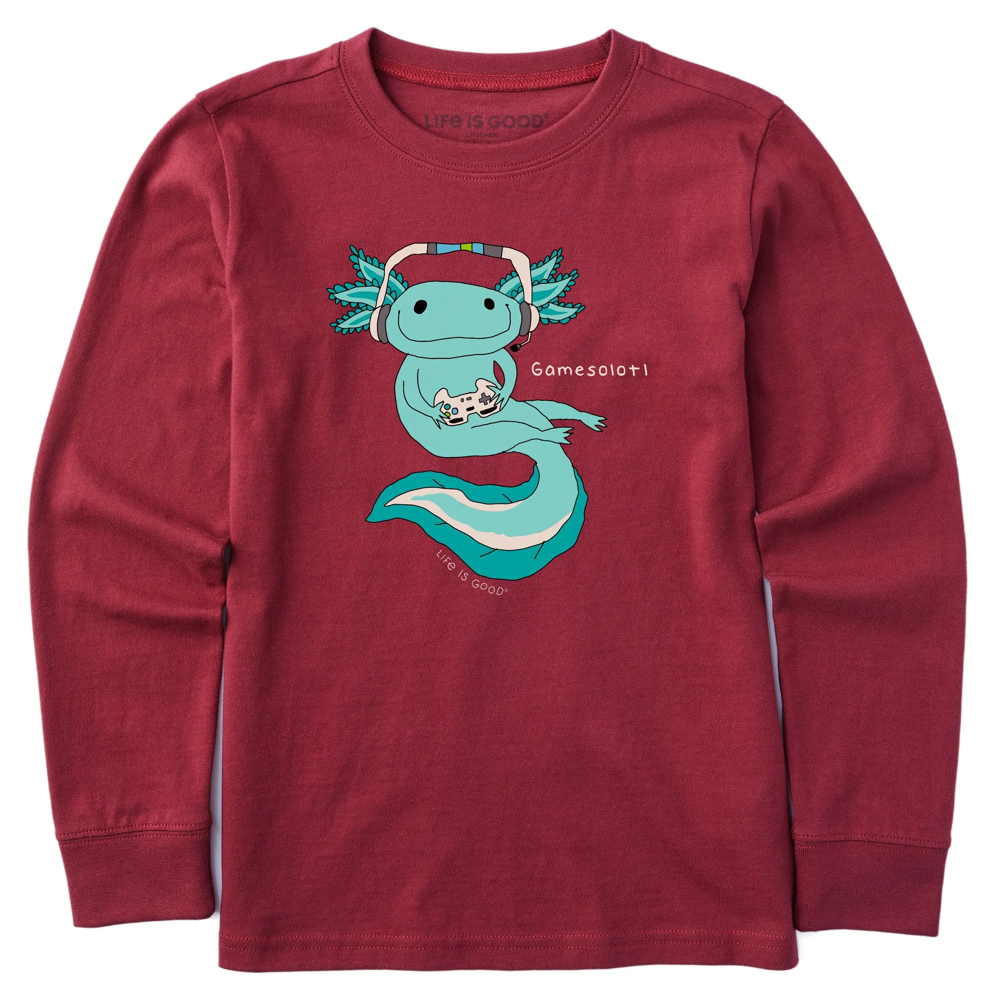 Kids Gamesolotl Long Sleeve Crusher Tee Life is Good