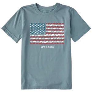 Kids Geometric Flag Short Sleeve Crusher Tee Life is Good