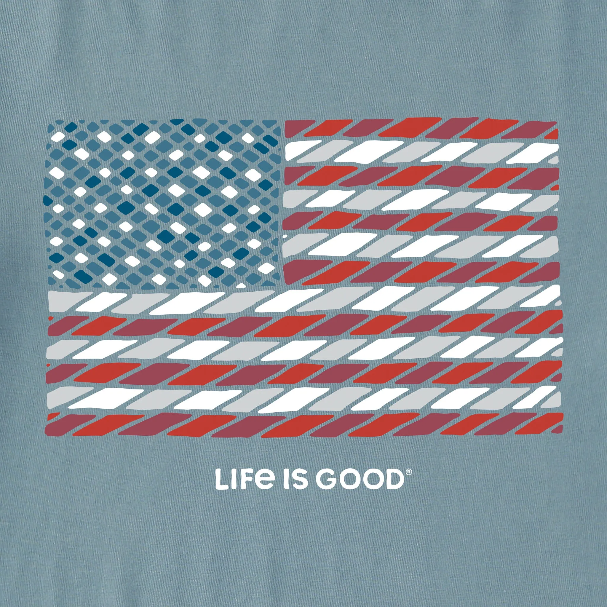 Kids Geometric Flag Short Sleeve Crusher Tee Life is Good