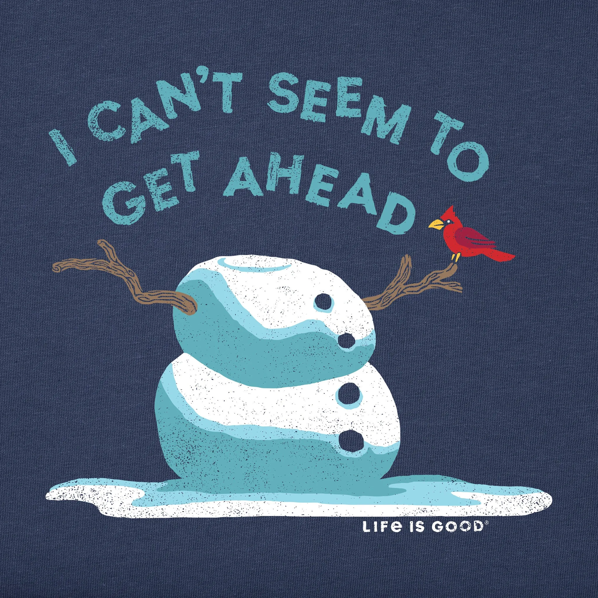 Kids Get Ahead Snowman Long Sleeve Crusher Tee Life is Good
